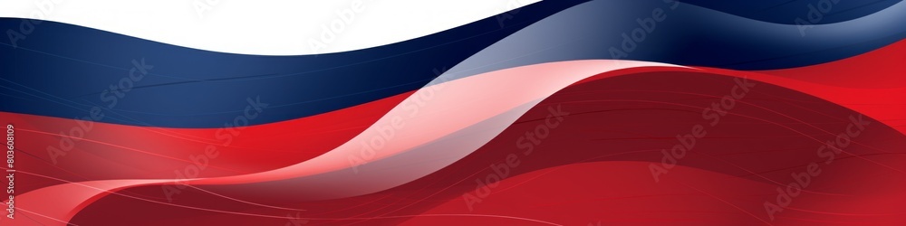 Naklejka premium Minimalistic flag inspired wallpaper with clean lines and bold colors, contemporary design, wavy banner