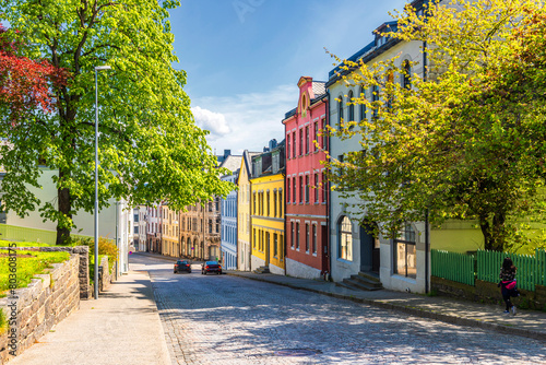 alesund downtown during a sunny springtime day, Norway