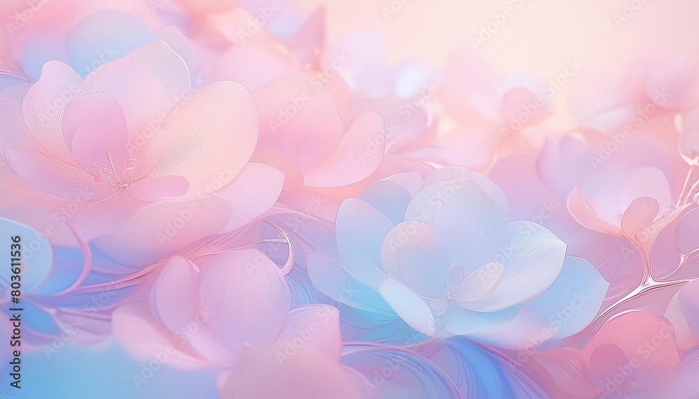 Soft, subtle floral patterns overlaid on a pastel background, lending elegance and a touch 