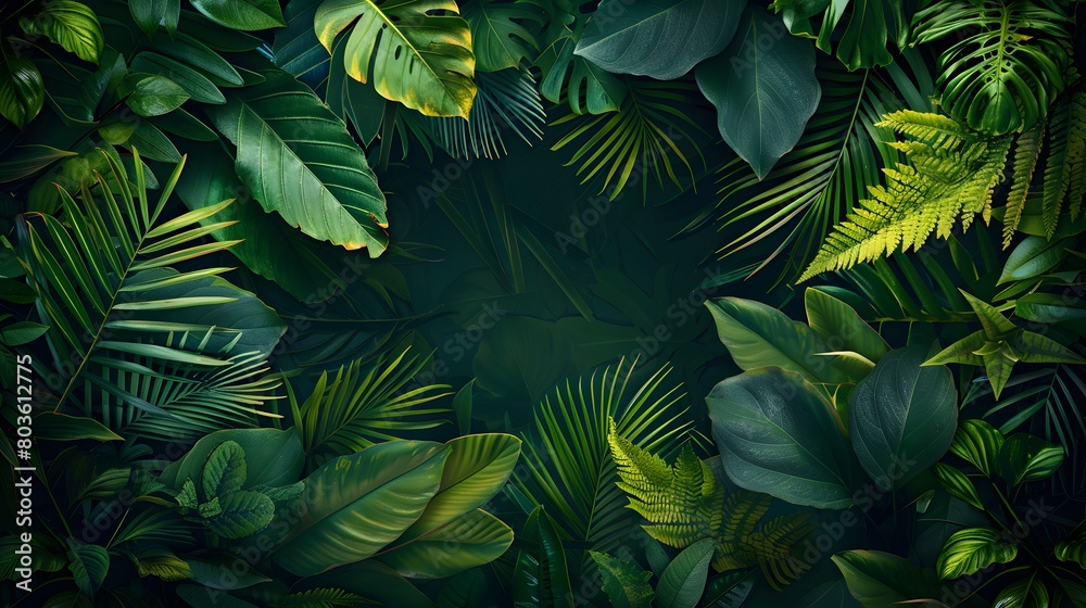 Naklejka premium Tropical leaf background