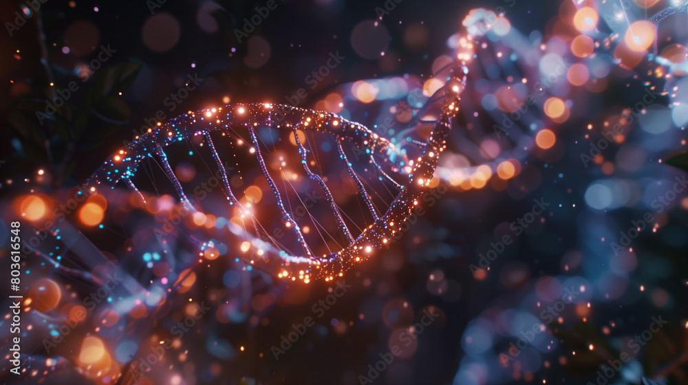 double helix DNA genetic code virtual hologram, modern genetics medical science, banner background 