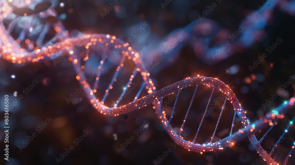 double helix DNA genetic code virtual hologram, modern genetics medical science, banner background double helix DNA genetic code virtual hologram, modern genetics medical science, banner background