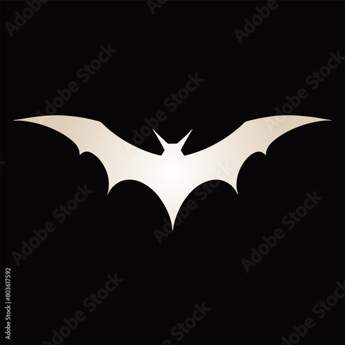 bat vector logo illustration on black background