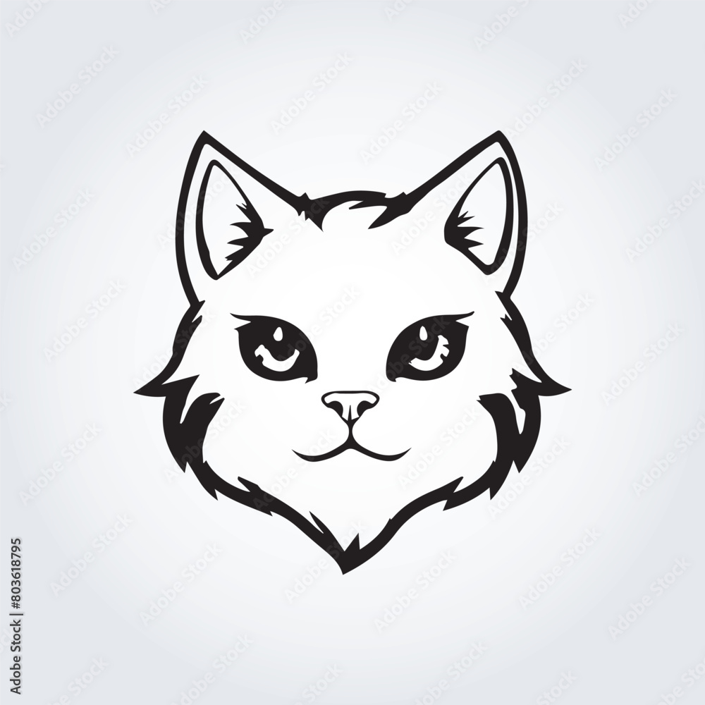 Obraz premium cute cat logo