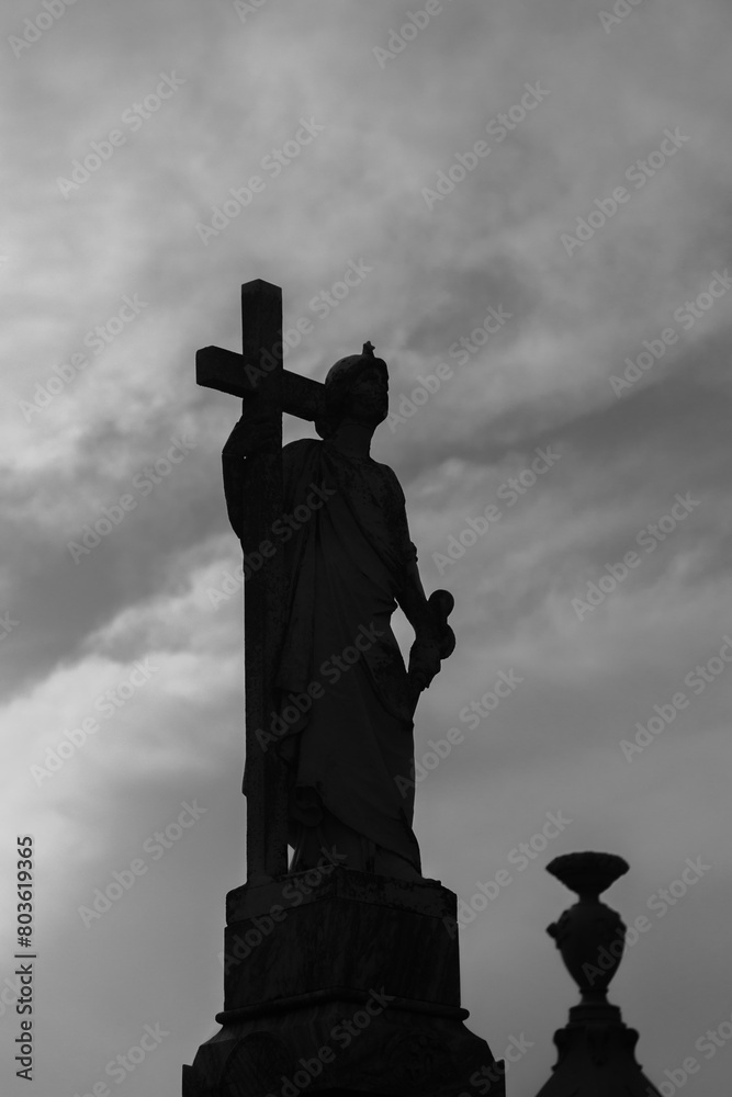Religious monument silhouette