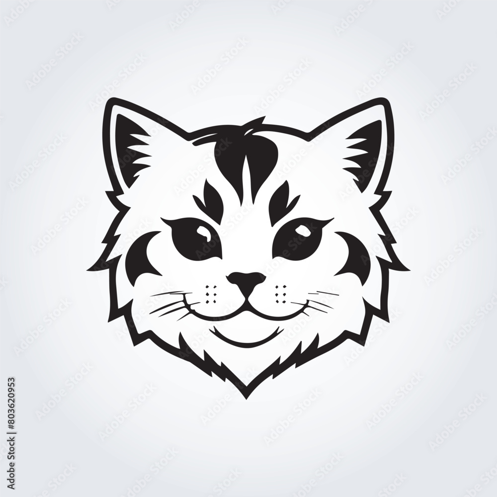 Obraz premium cute cat logo