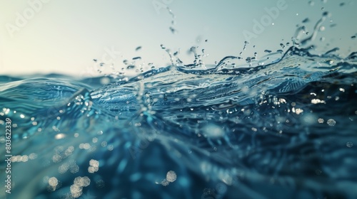 Realistic 3D animation of the pouring water filling the screen rendered in UHD with alpha matte. water. Illustrations photo