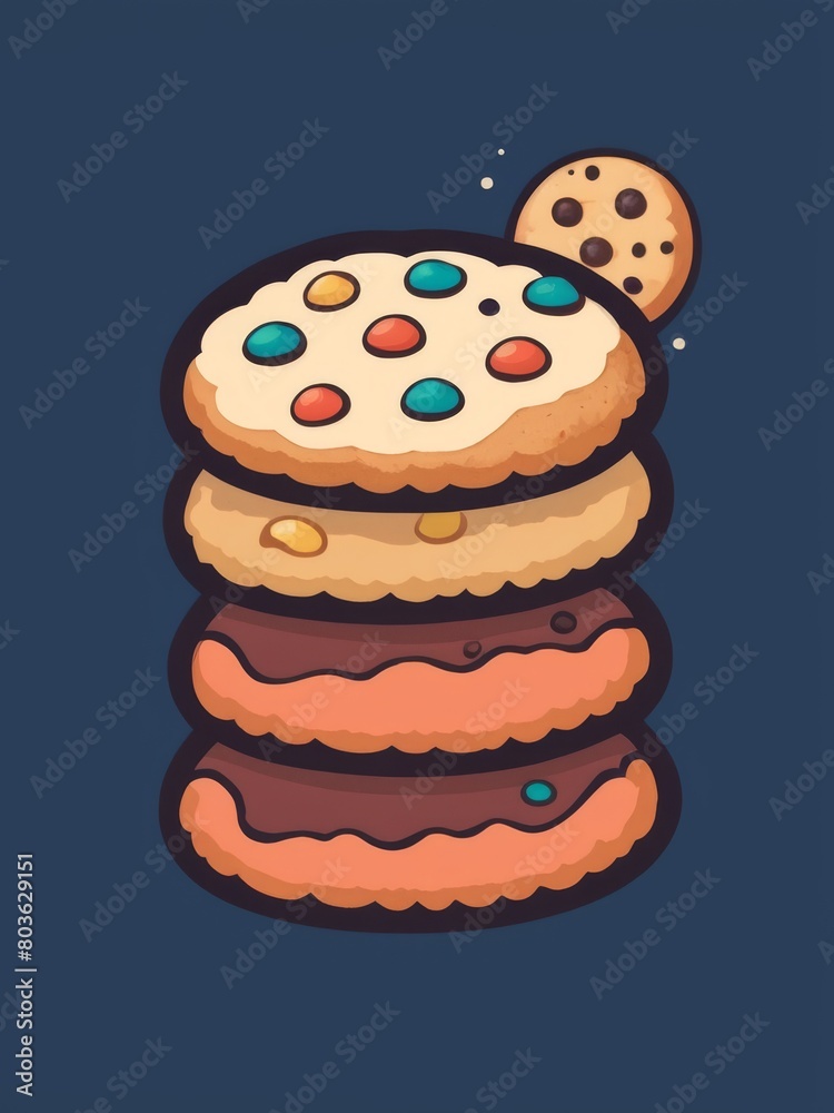 cute simple cookies flat illustration cute simple cookies flat illustration