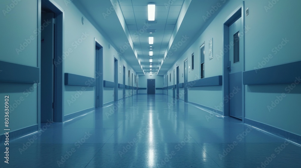 Empty hospital hallway Ai generated