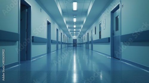 Empty hospital hallway Ai generated