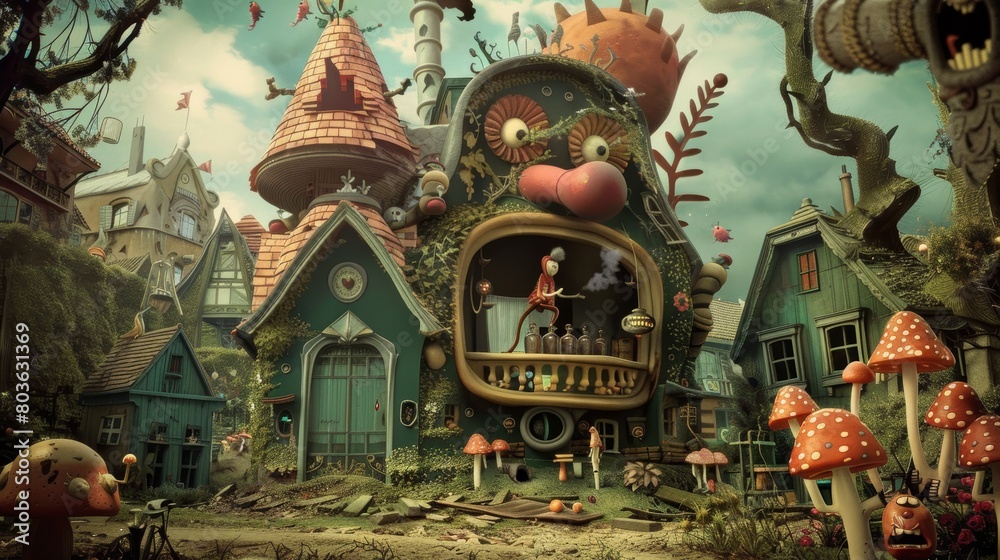 Puppenhaus, ki generated. cartoons. Illustrations Puppenhaus, ki generated. cartoons. Illustrations