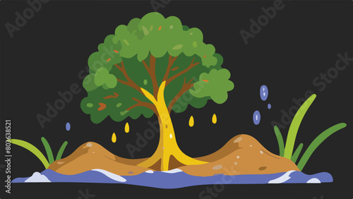 Rainfall Reverie - A Simple and Minimalist Illustration Icon.