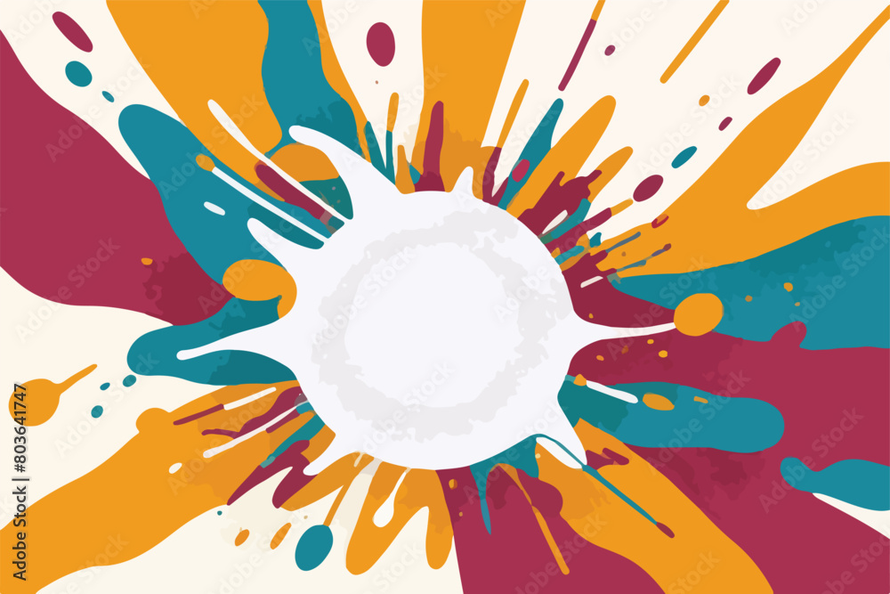 Vibrant Explosion - Colorful Milk Cream for a Bold and Eye-catching Experience. Vector Illustration. EPS 10.