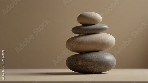 zen stones on a wooden background