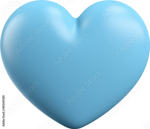 rounded 3d blue gradient heart, view from above, isolated on a transparent background, high detail, ultra realistic, photo realistic.