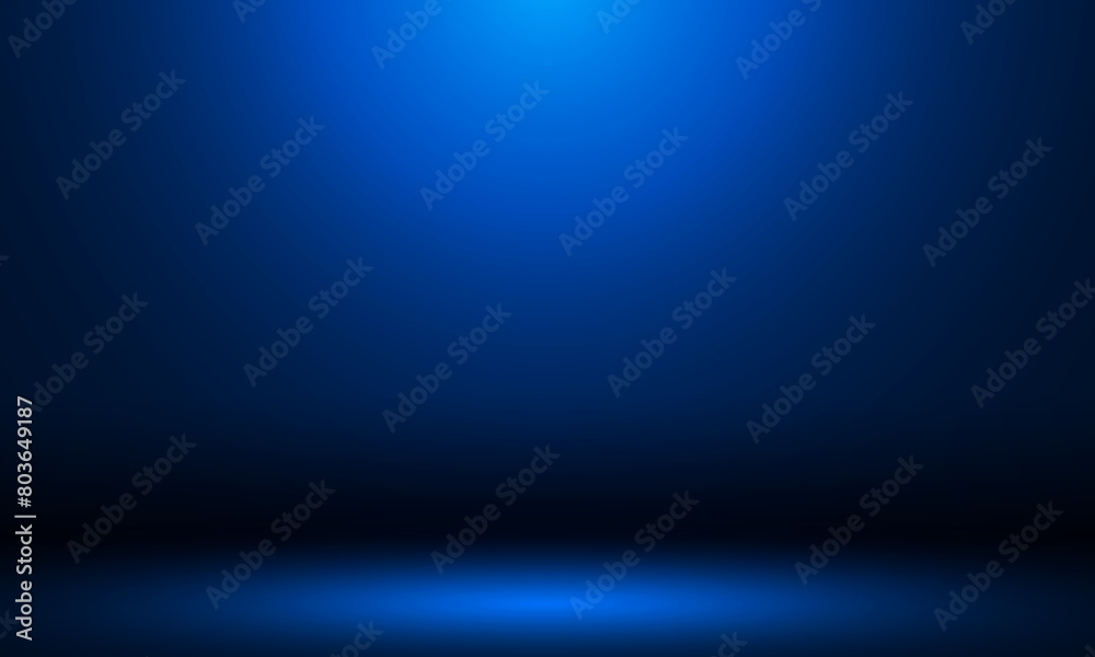 smooth gradient dark blue light studio room with copy space for you design background