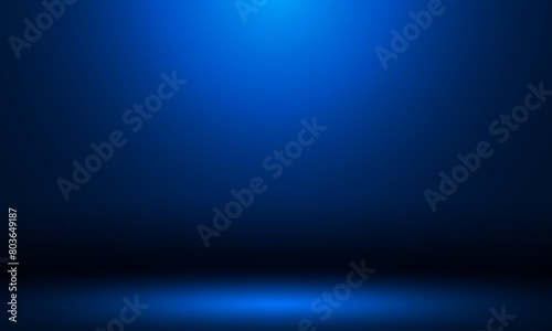 smooth gradient dark blue light studio room with copy space for you design background