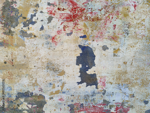 Old wall texture - rusty wall. Grunge background. Several layers of paint.