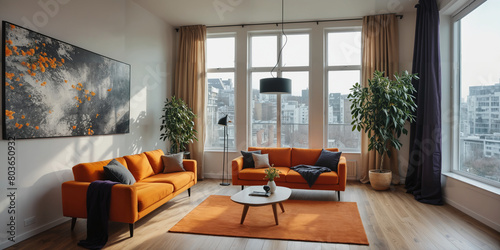 modern creative living room interior design backdrop ideas concept house beautiful background elevation of sofa with decorative photo paint frame full wall background,ai generate