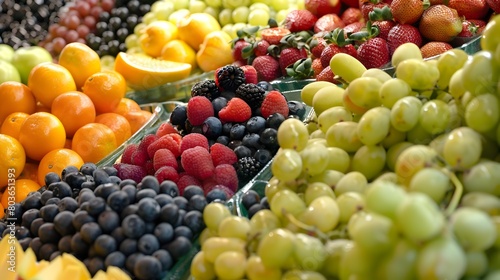 Appetizing Bounty of Diverse Fresh Fruits in Plentiful Impressionistic Display