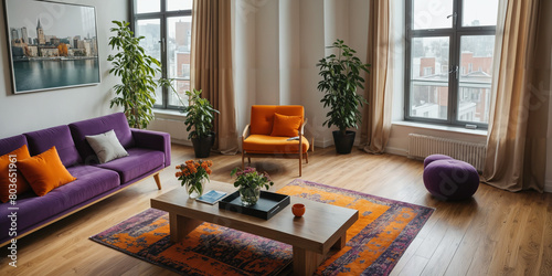 modern creative living room interior design backdrop ideas concept house beautiful background elevation of sofa with decorative photo paint frame full wall background,ai generate