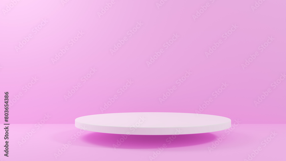 Obraz premium 3D rendering abstract white shape podium Perfect platforms for showing your beauty products on pink background