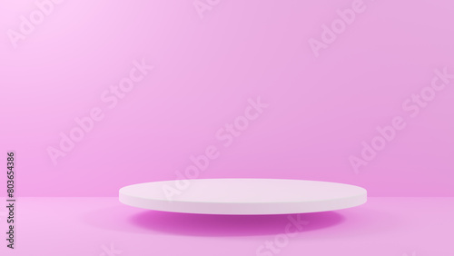 3D rendering abstract white shape podium Perfect platforms for showing your beauty products on pink background