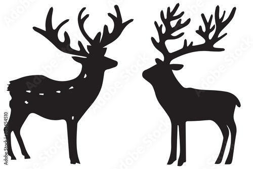 Deer vector silhouette bundle