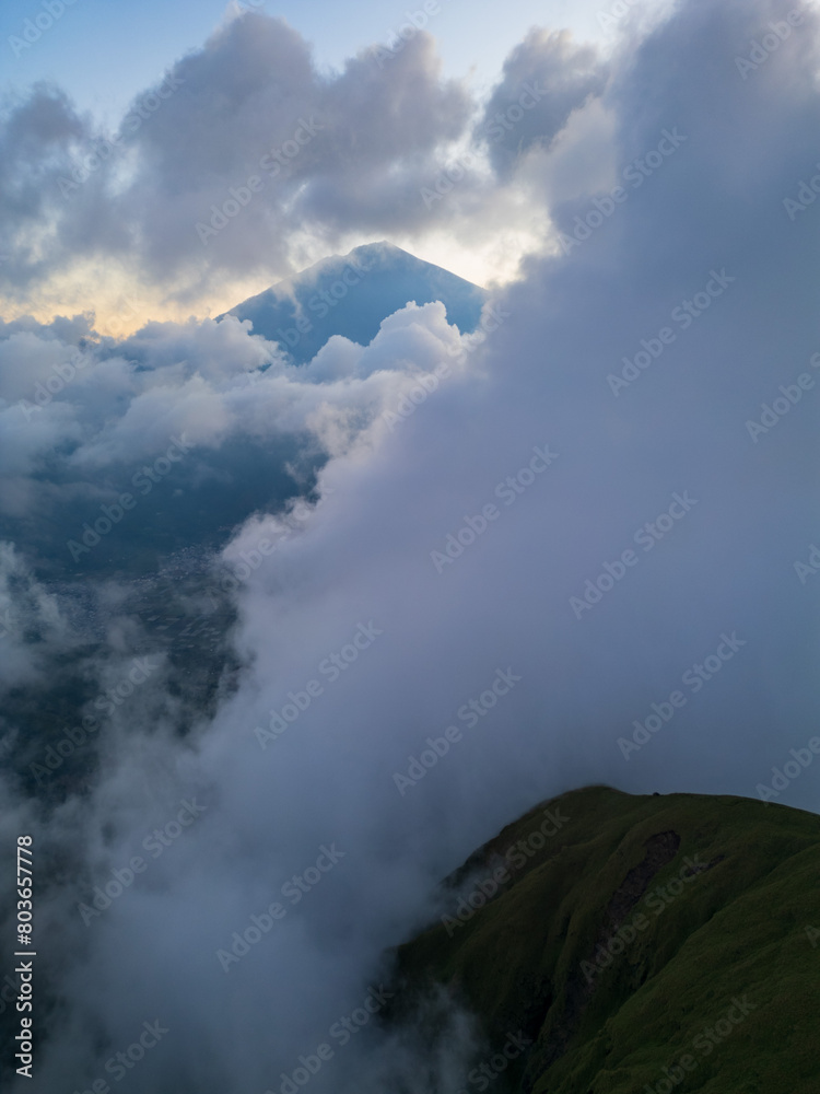 time clouds over the mountains