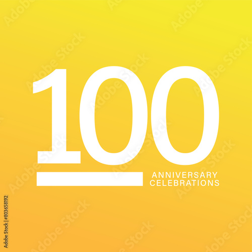 100th anniversary design vector template featuring a gradient background color and white number
