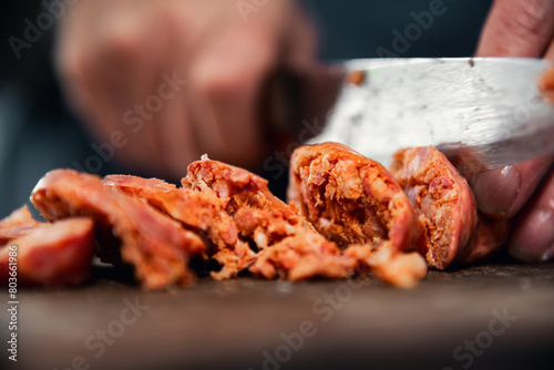 photography of locro, traditional Argentine food to celebrate national days with worker's day, May 25, July 9, with corn beans pig's feet meat pumpkin photo