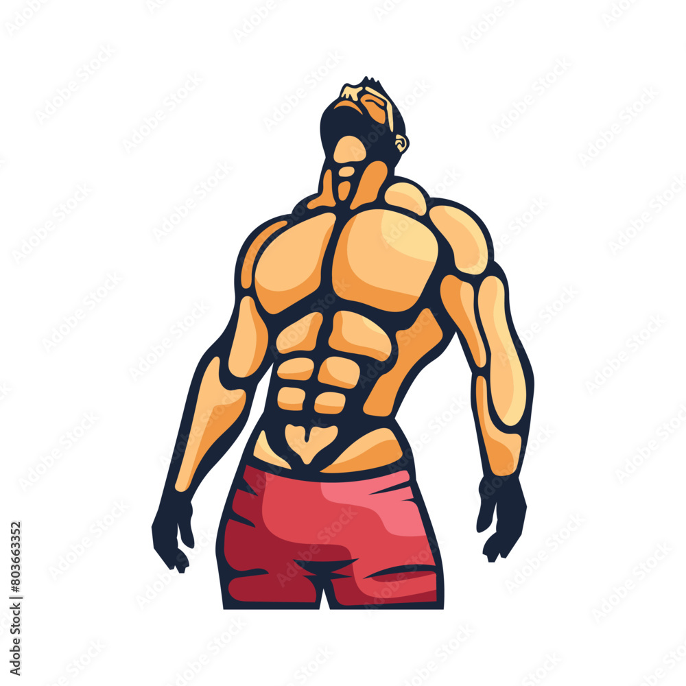 gym emblem power man