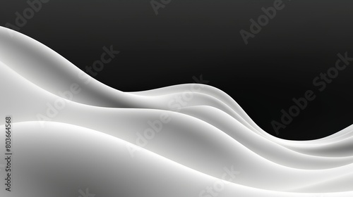  3d rendering , wallpaper texture.  Black and white smooth flowing waves. photo