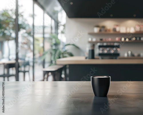 Ultra-modern coffee shop scene minimalist decor