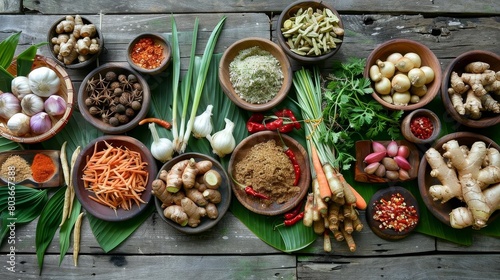 a colorful assortment of vegetables, including onions, carrots, garlic, and onions, are arranged on photo