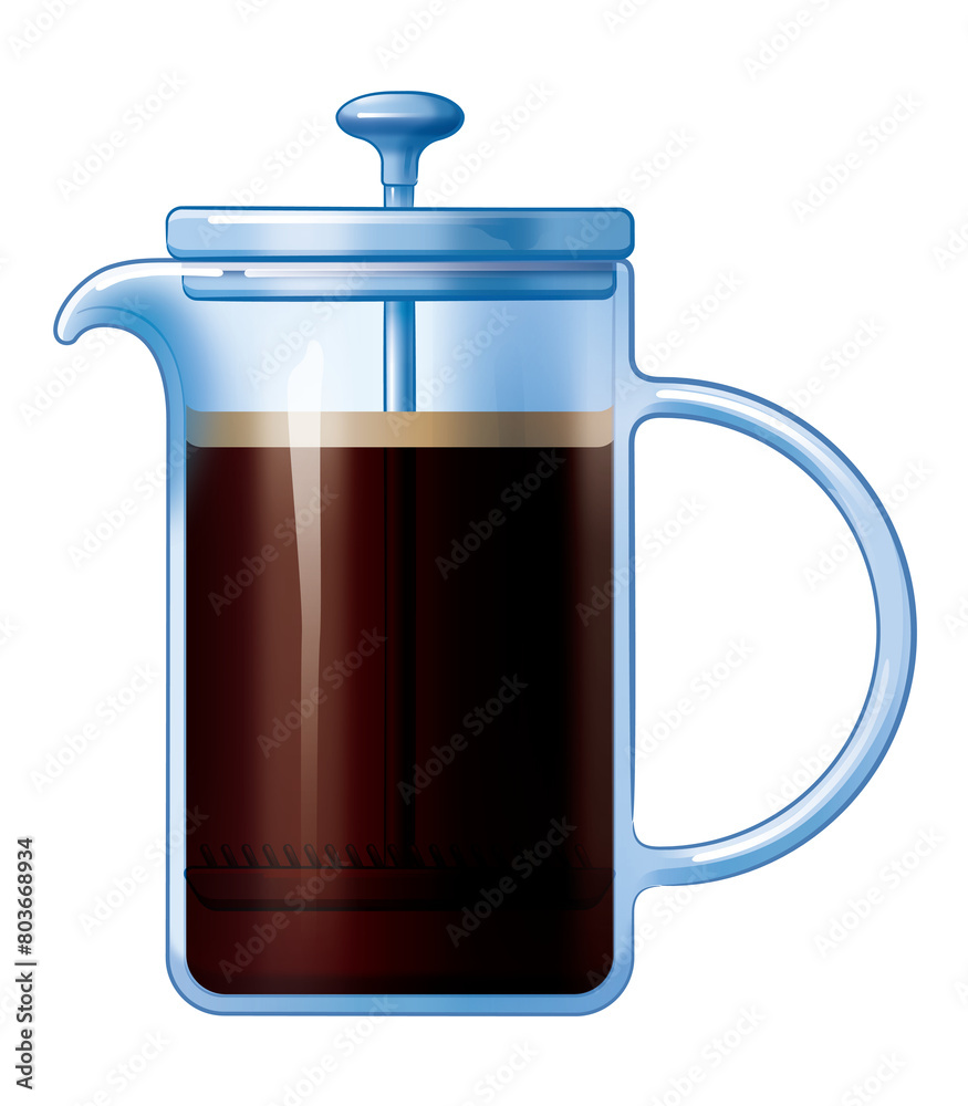 Obraz premium フレンチプレスで淹れたコーヒー