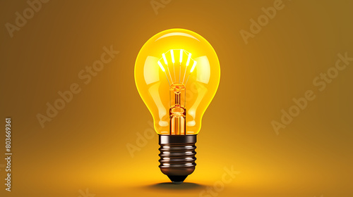 Glowing light bulb, symbolizing creativity and innovation