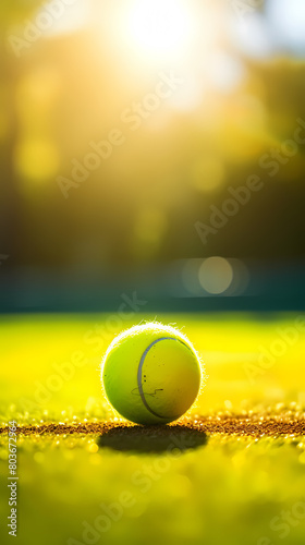 Close-up of tennis ball on court © ma