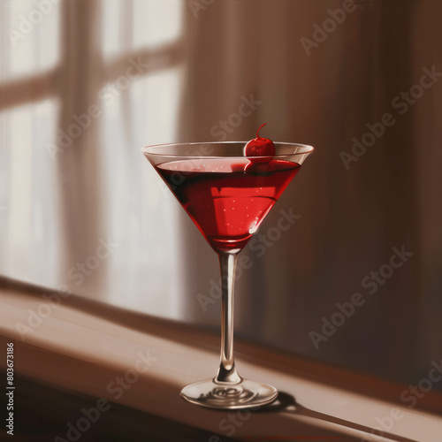 Indulge in the elegance of a red drink served in a wine glass, ready to enhance any occasion. AI generative.