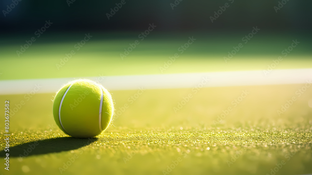 Close-up of tennis ball on court