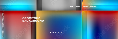 A fluid geometric background resembling a rainbow, with electric blue hues, like liquid flowing on a glass surface. It looks like a vibrant display device for a futuristic gadget