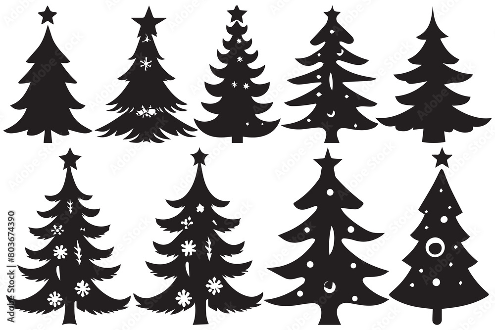 silhouette Christmas Tree Bundle silhouette Christmas Tree Bundle