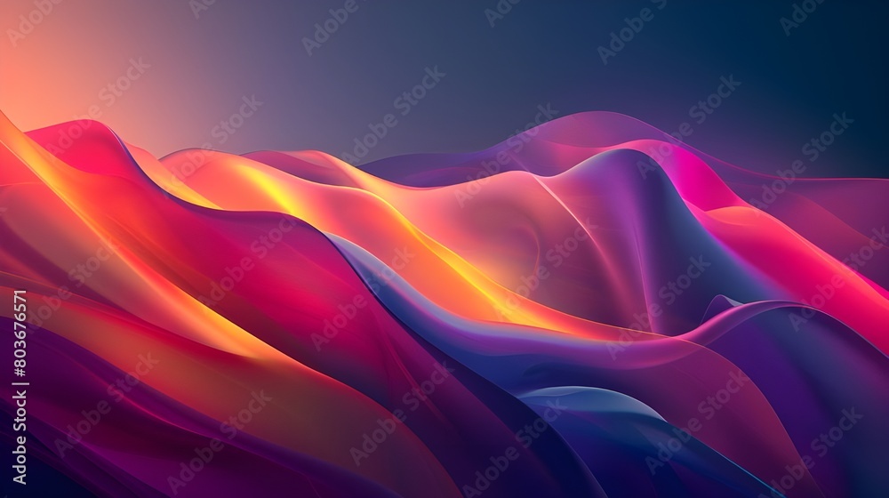 Obraz premium Gradient background with wavy shapes