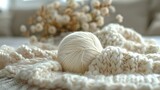 Gentle Knitwork and Yarn Ball with Soft Shadows