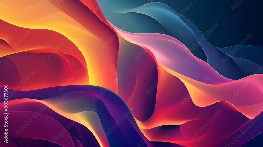 Fototapeta premium Gradient background with wavy shapes