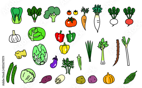 野菜色々セットのイラスト