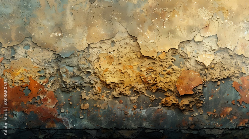 Fototapeta premium Natural Decay in Warm Earth Tone Wall Texture