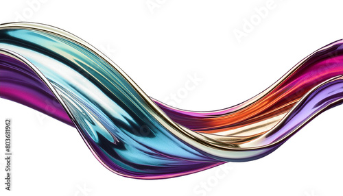 Colorful melted chrome material with shiny texture