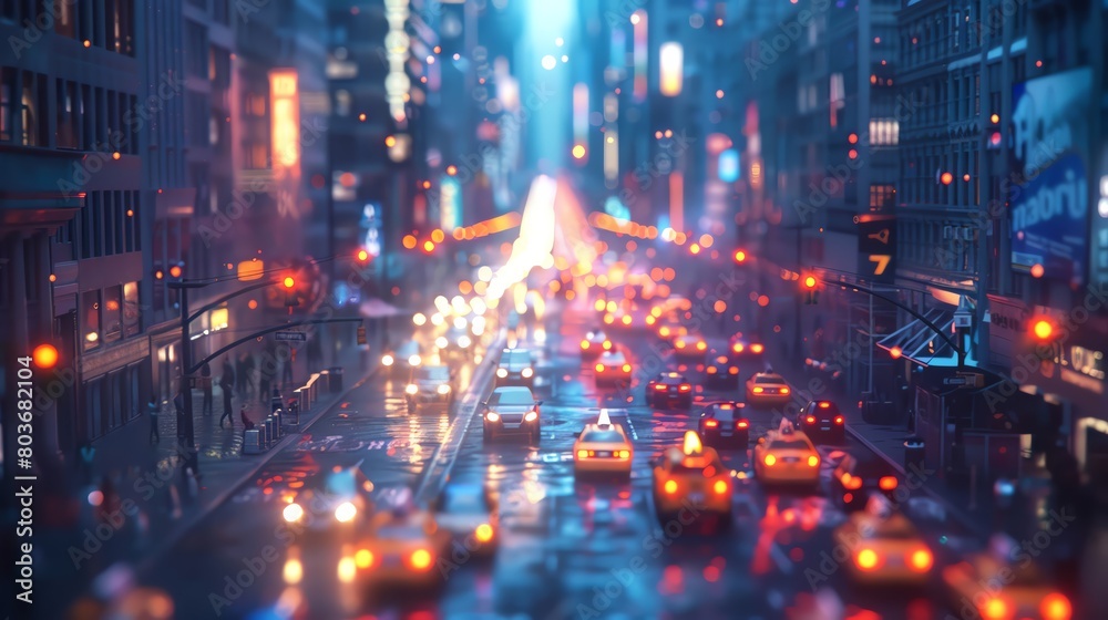 Capture the intricate details of urban landscapes in a hyper-realistic 3D animation style, emphasizing textures and lighting for a mesmerizing effect Capture the intricate details of urban landscapes in a hyper-realistic 3D animation style, emphasizing textures and lighting for a mesmerizing effect