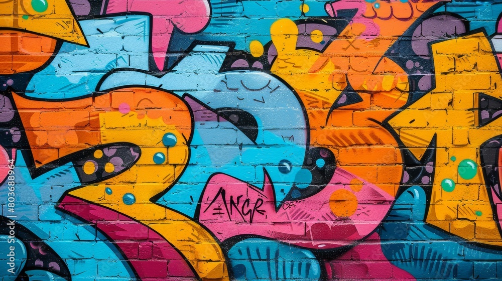 Fototapeta premium Seamless pattern background of Urban Graffiti Art 